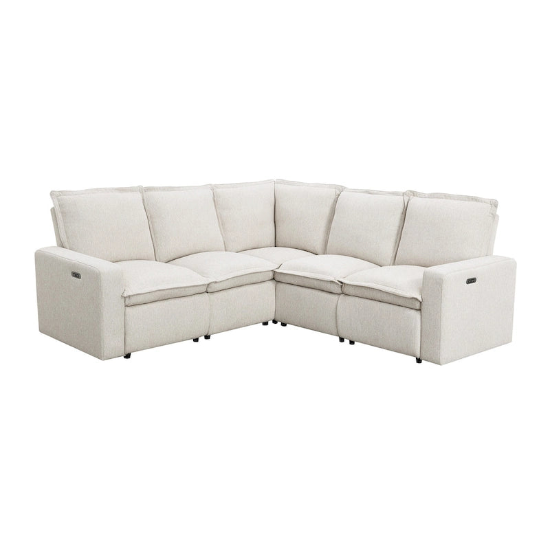 Fauteuil inclinable électrique beige/gris avec port USB et positions infinies, 1 place