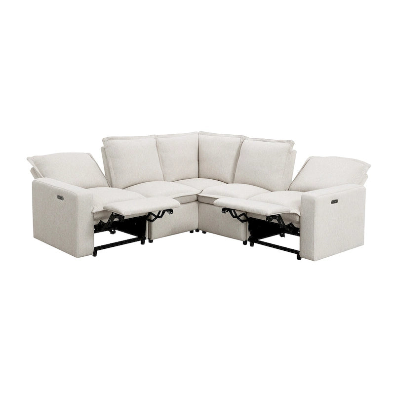 Fauteuil inclinable électrique beige/gris avec port USB et positions infinies, 1 place