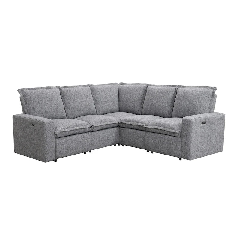 Fauteuil inclinable électrique beige/gris avec port USB et positions infinies, 1 place