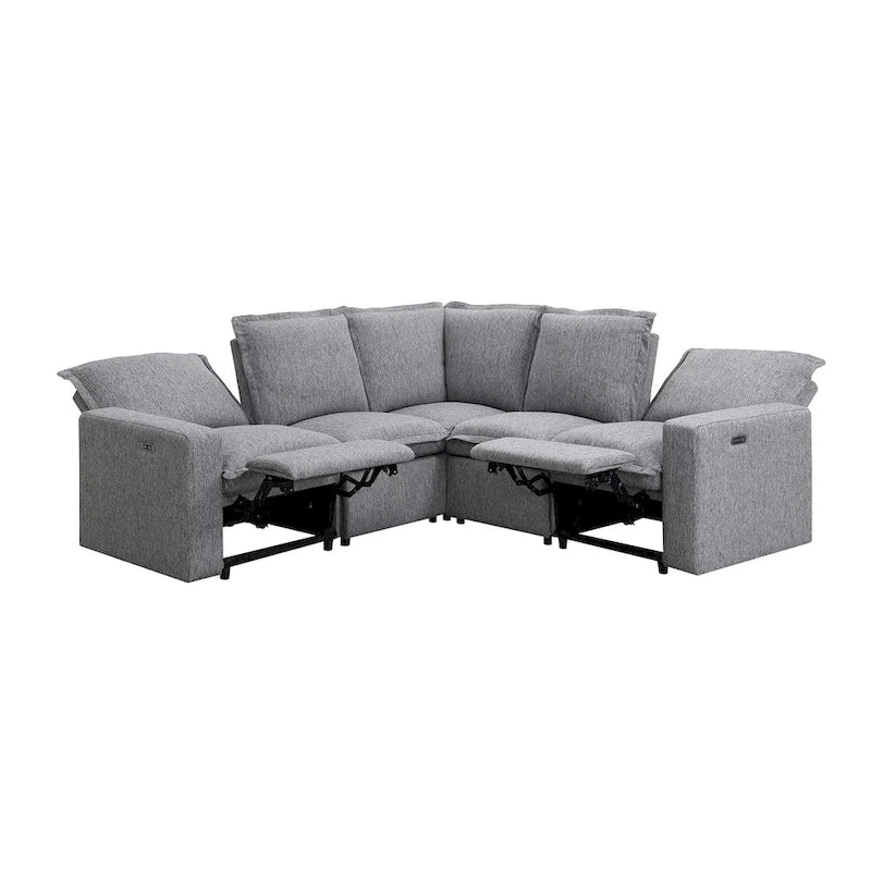 Fauteuil inclinable électrique beige/gris avec port USB et positions infinies, 1 place