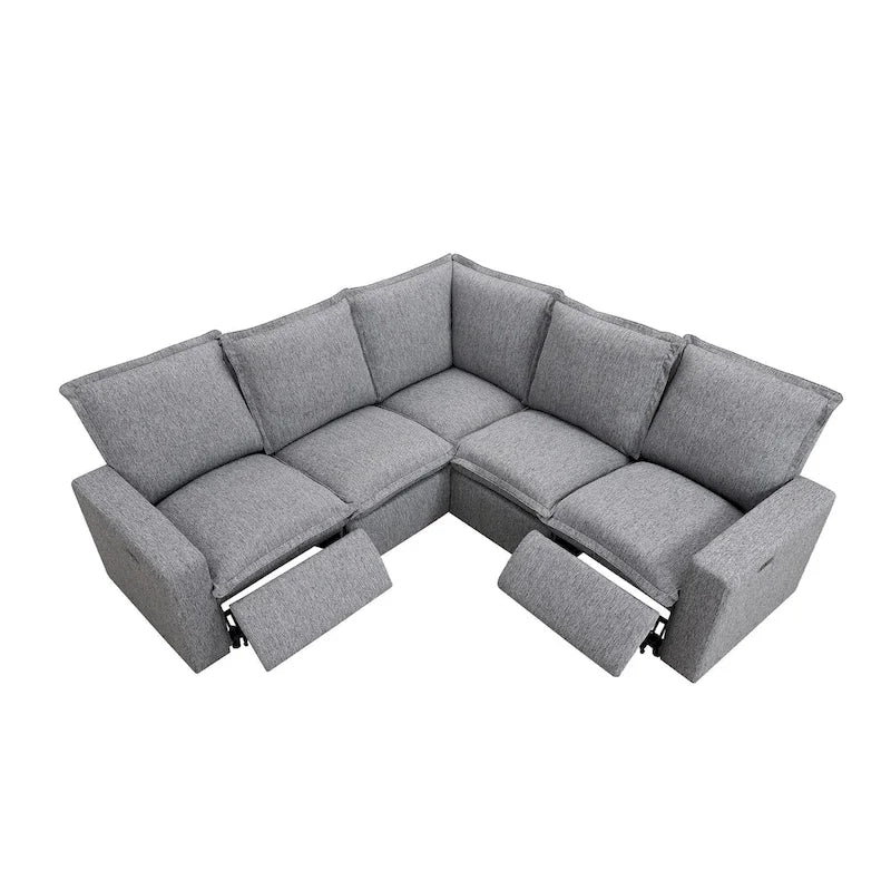 Fauteuil inclinable électrique beige/gris avec port USB et positions infinies, 1 place