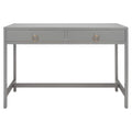 Bureau de travail moderne 2 tiroirs gris/turquoise/blanc antique/bleu marine avec grande surface de travail et grand dégagement pour les jambes, pour 1 personne