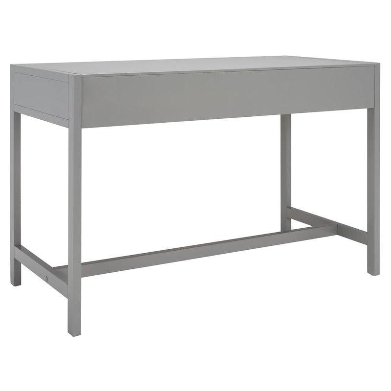 Bureau de travail moderne 2 tiroirs gris/turquoise/blanc antique/bleu marine avec grande surface de travail et grand dégagement pour les jambes, pour 1 personne