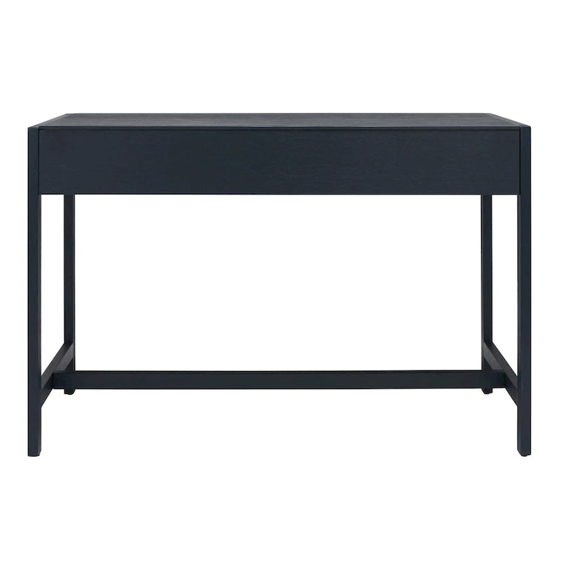 Bureau de travail moderne 2 tiroirs gris/turquoise/blanc antique/bleu marine avec grande surface de travail et grand dégagement pour les jambes, pour 1 personne