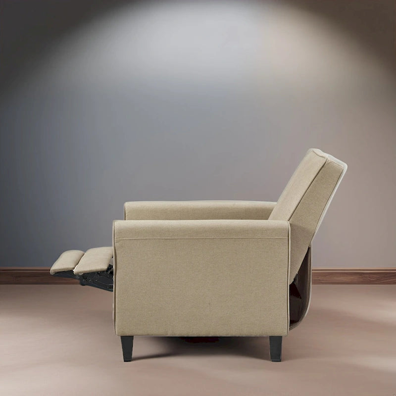 Fauteuil inclinable à pousser avec soutien lombaire en mousse à mémoire de forme et repose-pieds réglable, 1 place, plusieurs coloris