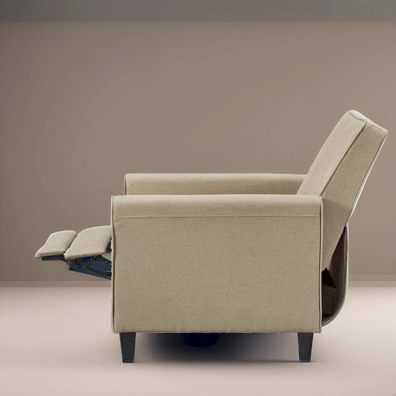 Fauteuil inclinable à pousser avec soutien lombaire en mousse à mémoire de forme et repose-pieds réglable, 1 place, plusieurs coloris