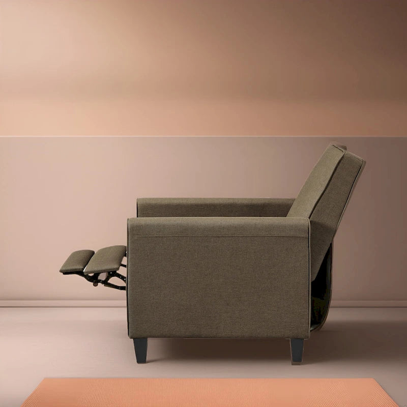 Fauteuil inclinable à pousser avec soutien lombaire en mousse à mémoire de forme et repose-pieds réglable, 1 place, plusieurs coloris