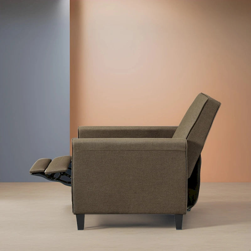 Fauteuil inclinable à pousser avec soutien lombaire en mousse à mémoire de forme et repose-pieds réglable, 1 place, plusieurs coloris