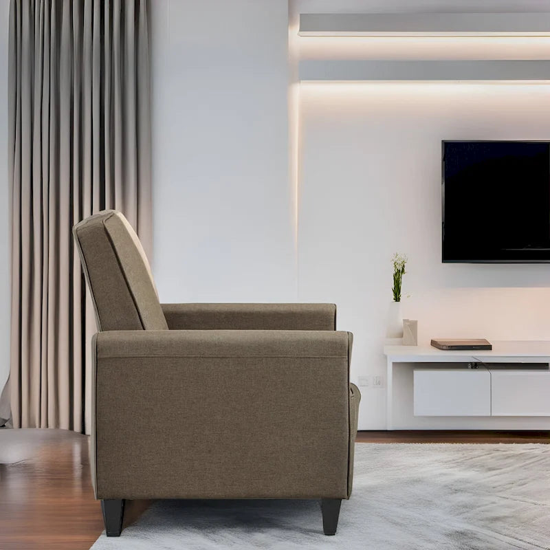 Fauteuil inclinable à pousser avec soutien lombaire en mousse à mémoire de forme et repose-pieds réglable, 1 place, plusieurs coloris