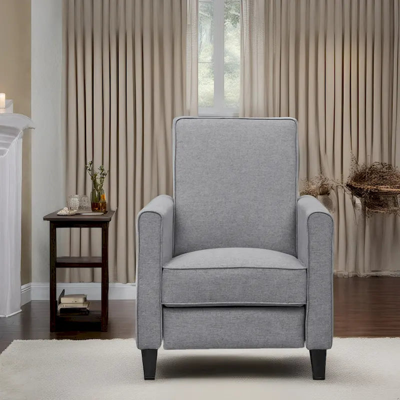 Fauteuil inclinable à pousser avec soutien lombaire en mousse à mémoire de forme et repose-pieds réglable, 1 place, plusieurs coloris