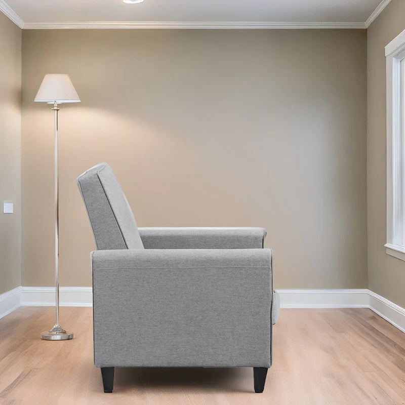 Fauteuil inclinable à pousser avec soutien lombaire en mousse à mémoire de forme et repose-pieds réglable, 1 place, plusieurs coloris