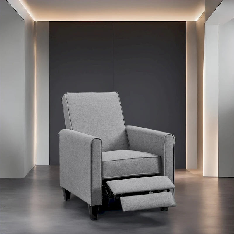 Fauteuil inclinable à pousser avec soutien lombaire en mousse à mémoire de forme et repose-pieds réglable, 1 place, plusieurs coloris