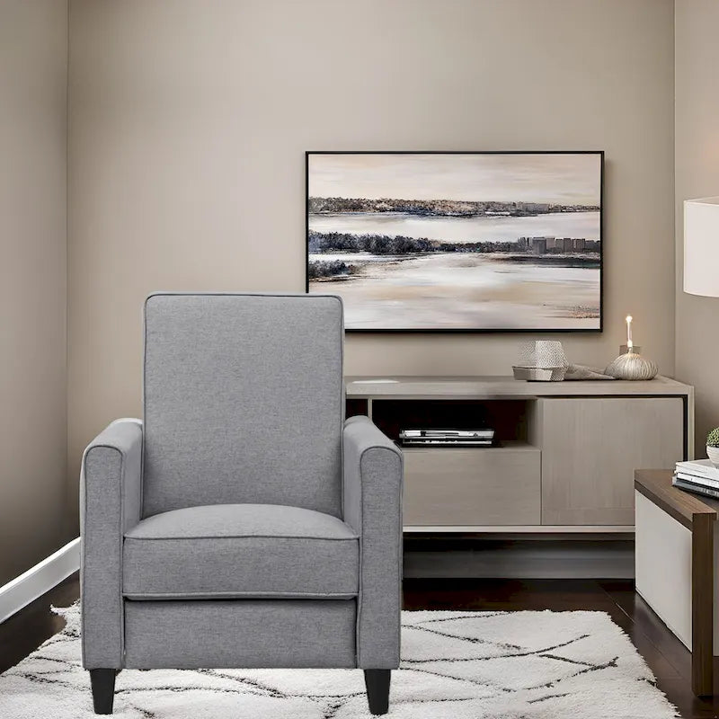 Fauteuil inclinable à pousser avec soutien lombaire en mousse à mémoire de forme et repose-pieds réglable, 1 place, plusieurs coloris