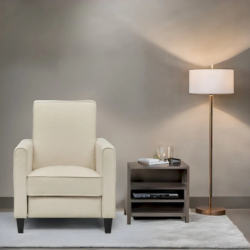 Fauteuil inclinable à pousser avec soutien lombaire en mousse à mémoire de forme et repose-pieds réglable, 1 place, plusieurs coloris