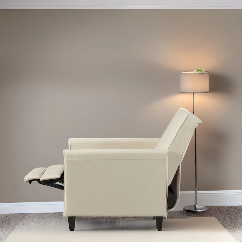 Fauteuil inclinable à pousser avec soutien lombaire en mousse à mémoire de forme et repose-pieds réglable, 1 place, plusieurs coloris