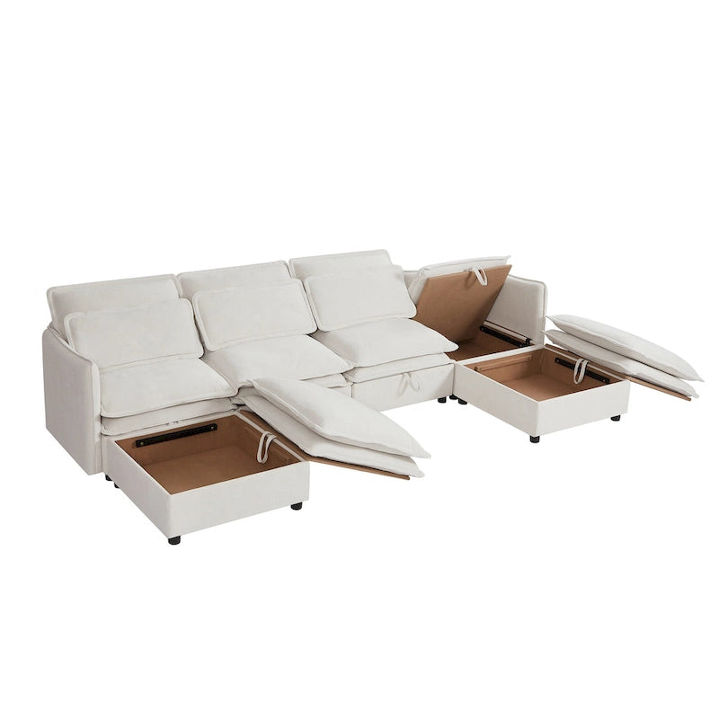 Canapé-lit beige avec coussins en mousse haute densité, 3 places assises, 2 couchages