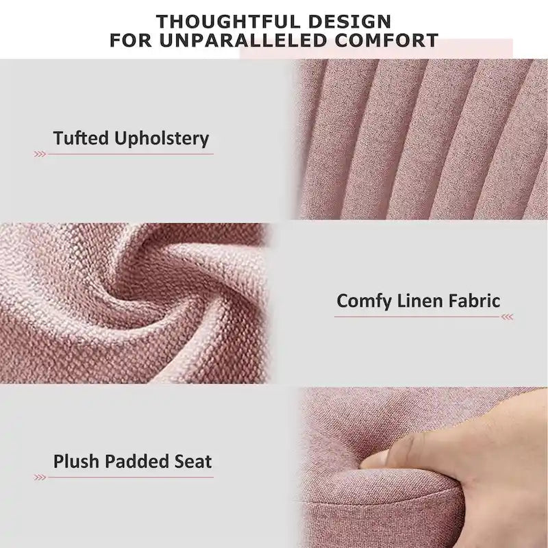 Chaise de bureau pivotante sans accoudoirs en tissu capitonné, rose/bleu/jaune/vert/noir/gris, avec hauteur réglable et dossier incurvé, pour 1 personne