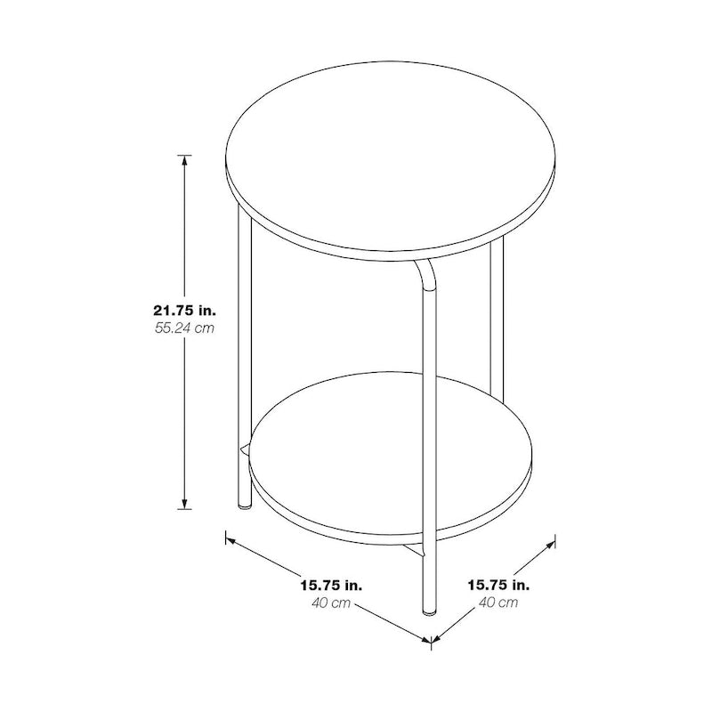 Table d'appoint en métal bleu à 2 étagères avec plateau en pierre bleue