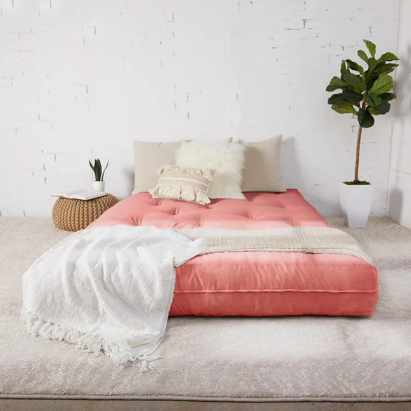 Matelas futon capitonné grand format 6 po, certifié CertiPUR-US, 16 couleurs, matelas seulement