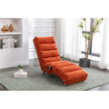 Chaise longue en lin avec dossier inclinable à 140° et poche latérale, 1 place, 11 coloris