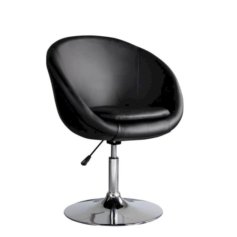 Fauteuil pivotant avec réglage hydraulique de la hauteur et base chromée, 1 place, 5 couleurs