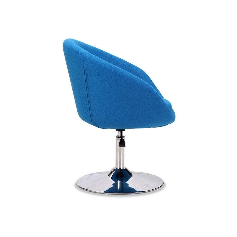 Fauteuil pivotant avec réglage hydraulique de la hauteur et base chromée, 1 place, 5 couleurs