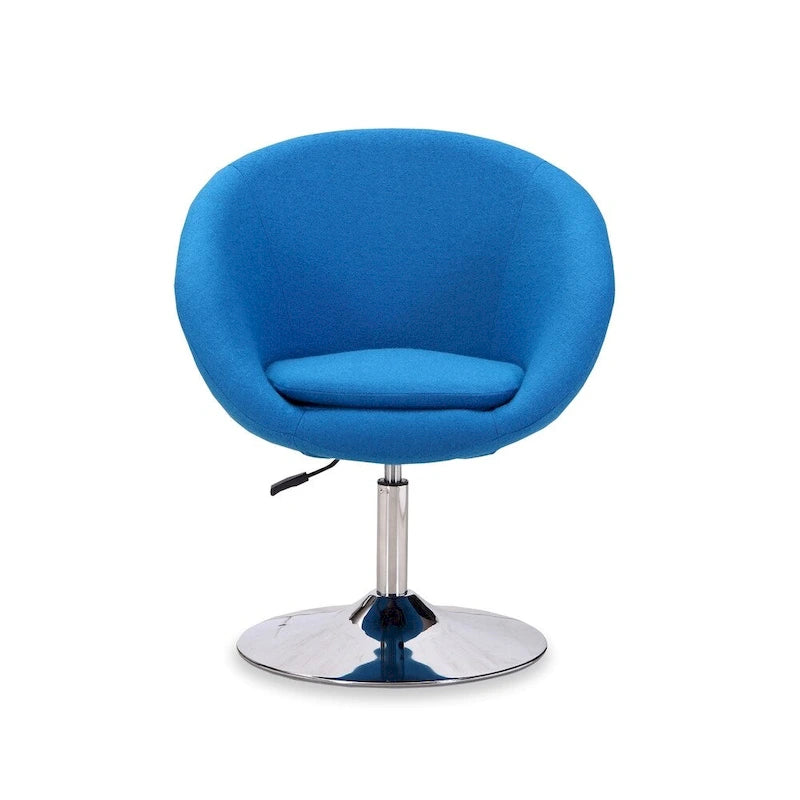 Fauteuil pivotant avec réglage hydraulique de la hauteur et base chromée, 1 place, 5 couleurs