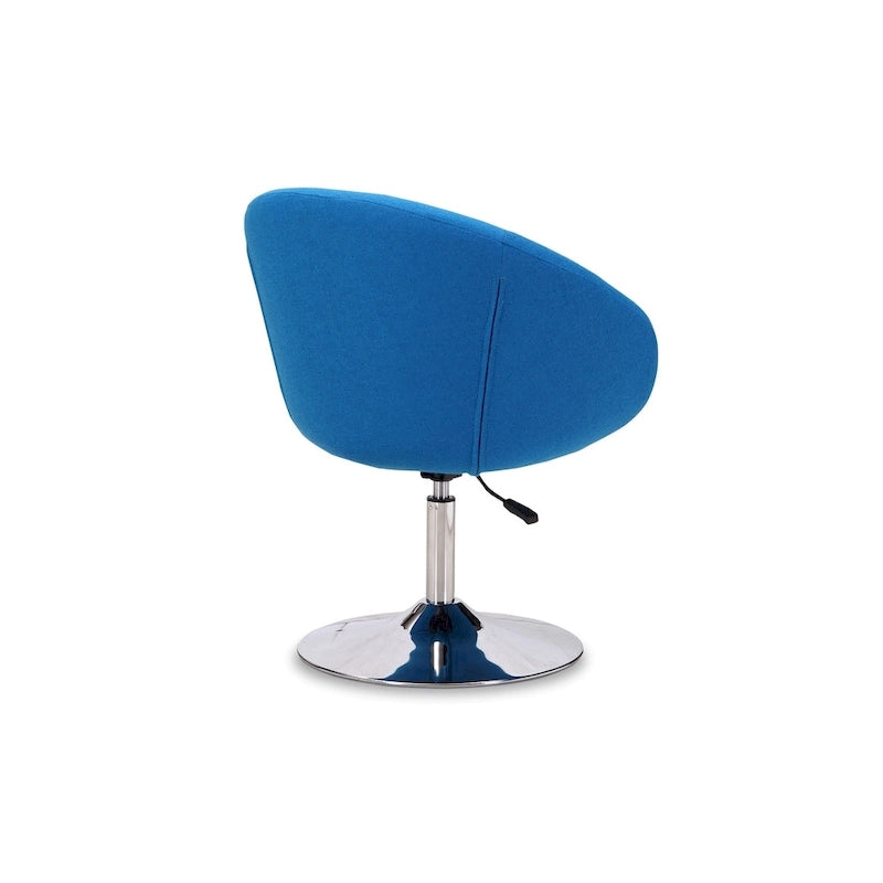 Fauteuil pivotant avec réglage hydraulique de la hauteur et base chromée, 1 place, 5 couleurs