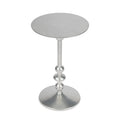 Table d'appoint ronde en aluminium argent/bronze/noir avec piédestal au fini vieilli