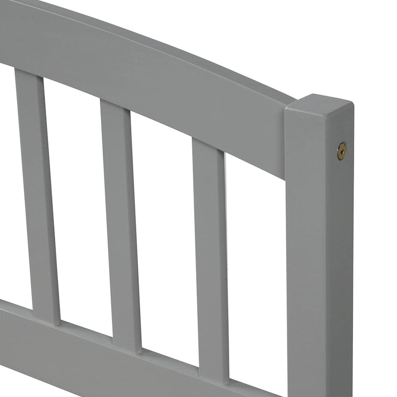 Lit plateforme double en bois avec tête de lit, 2 tiroirs de rangement et 10 lattes, coloris expresso/blanc/gris/noyer, pour 1 personne