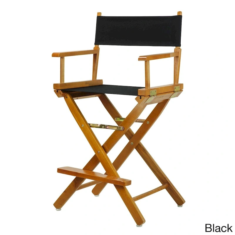 Chaise de réalisateur pliante, hauteur comptoir, bois massif, 1 place, plusieurs coloris