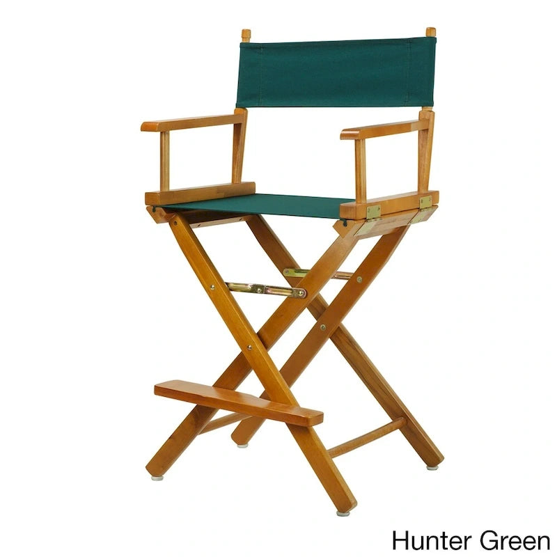 Chaise de réalisateur pliante, hauteur comptoir, bois massif, 1 place, plusieurs coloris