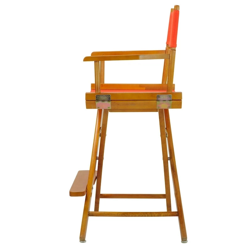 Chaise de réalisateur pliante, hauteur comptoir, bois massif, 1 place, plusieurs coloris