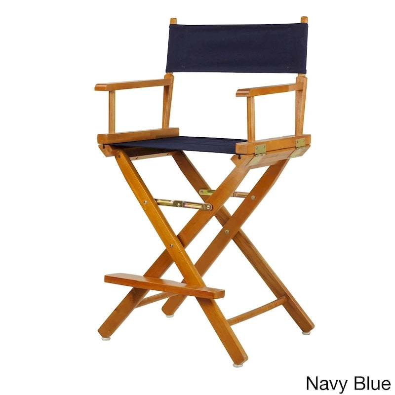 Chaise de réalisateur pliante, hauteur comptoir, bois massif, 1 place, plusieurs coloris
