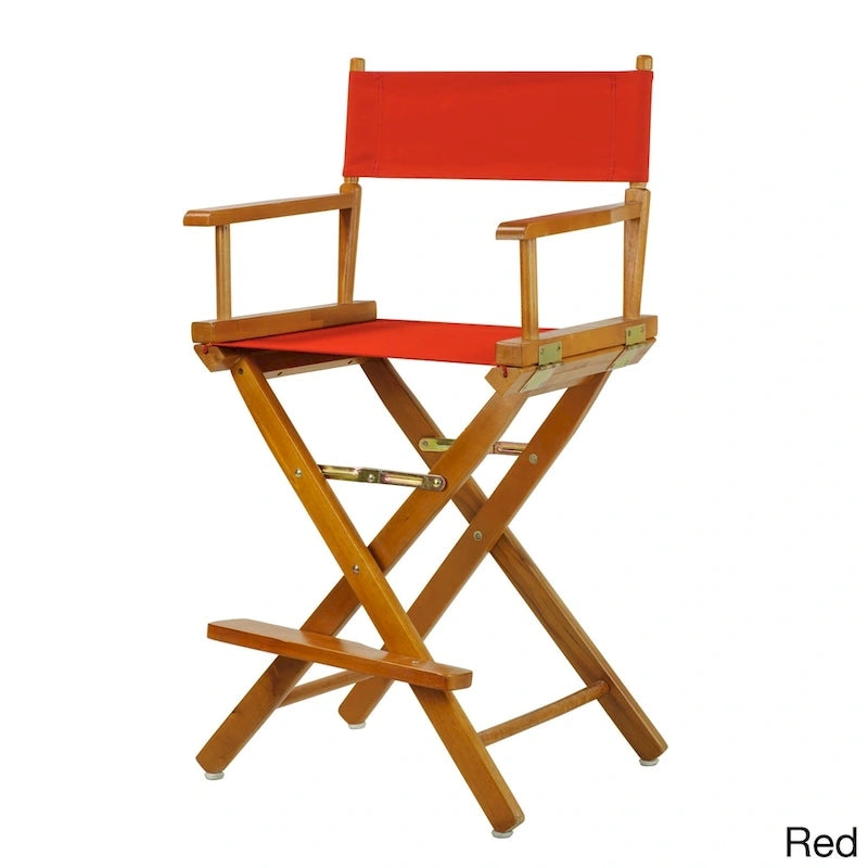 Chaise de réalisateur pliante, hauteur comptoir, bois massif, 1 place, plusieurs coloris