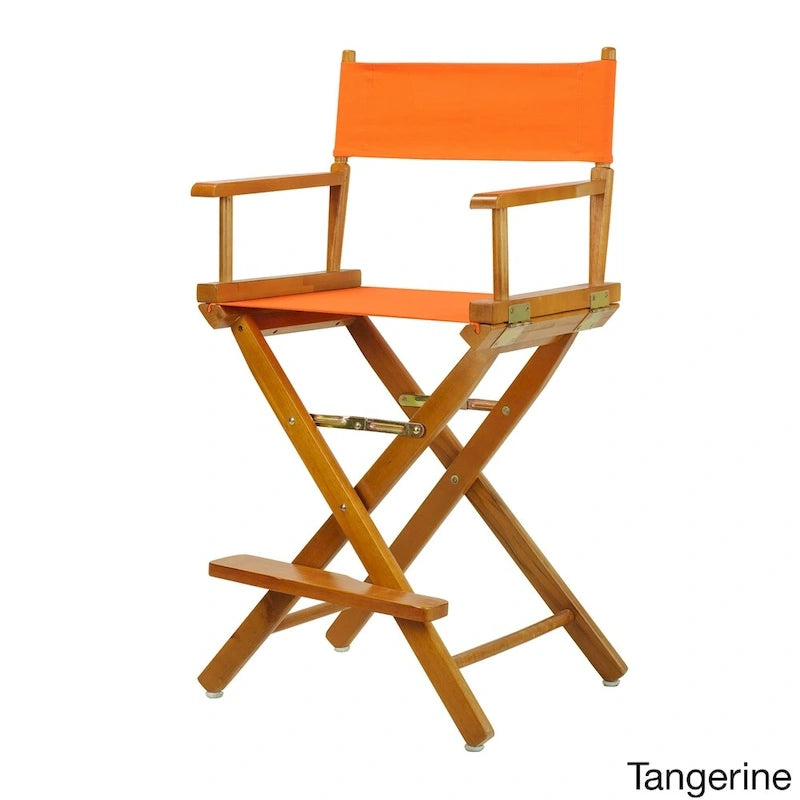 Chaise de réalisateur pliante, hauteur comptoir, bois massif, 1 place, plusieurs coloris