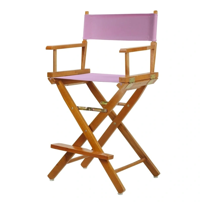 Chaise de réalisateur pliante, hauteur comptoir, bois massif, 1 place, plusieurs coloris