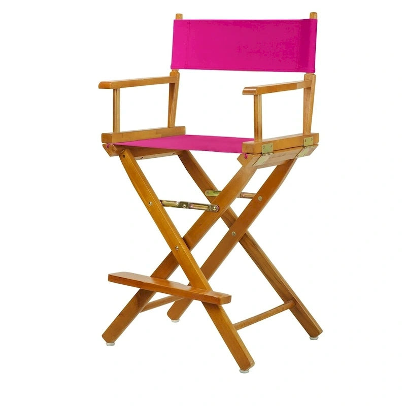 Chaise de réalisateur pliante, hauteur comptoir, bois massif, 1 place, plusieurs coloris