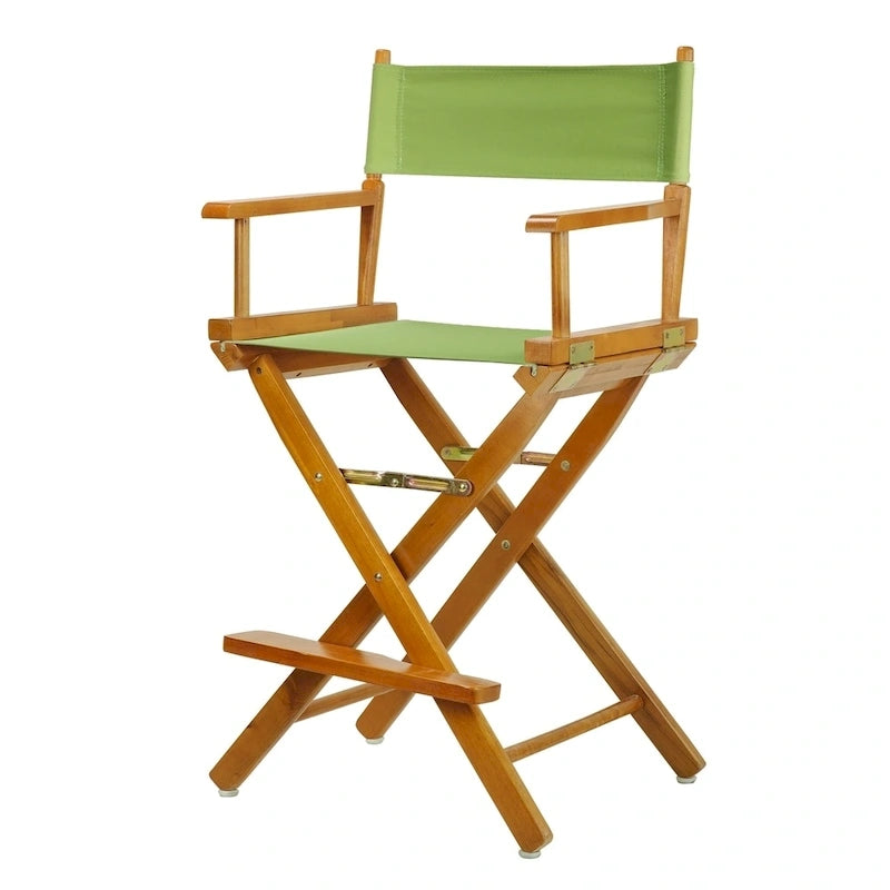 Chaise de réalisateur pliante, hauteur comptoir, bois massif, 1 place, plusieurs coloris