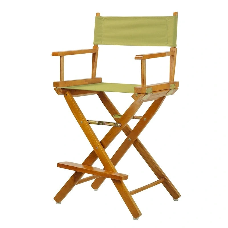 Chaise de réalisateur pliante, hauteur comptoir, bois massif, 1 place, plusieurs coloris