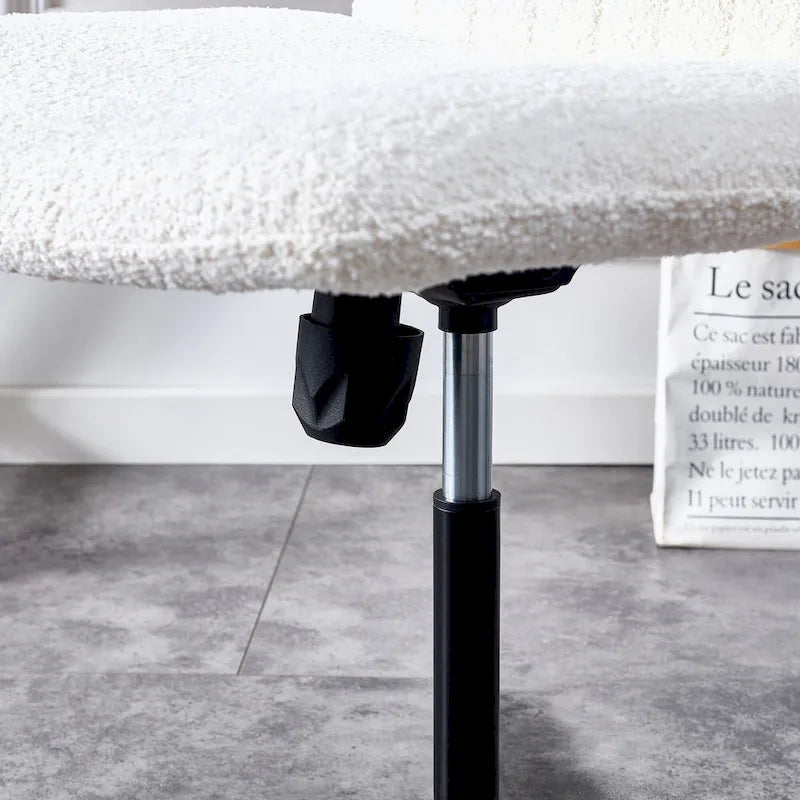 Fauteuil de bureau ergonomique pivotant à 360° en forme de coquille (gris/rose/beige/blanc/bleu) avec hauteur réglable et dossier inclinable, pour 1 personne