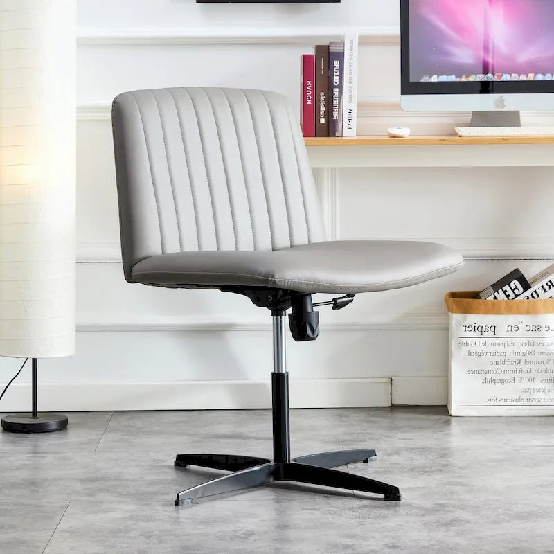 Fauteuil de bureau ergonomique pivotant à 360° en forme de coquille (gris/rose/beige/blanc/bleu) avec hauteur réglable et dossier inclinable, pour 1 personne