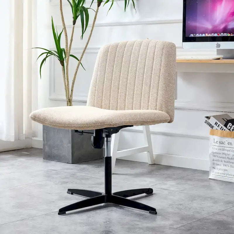 Fauteuil de bureau ergonomique pivotant à 360° en forme de coquille (gris/rose/beige/blanc/bleu) avec hauteur réglable et dossier inclinable, pour 1 personne