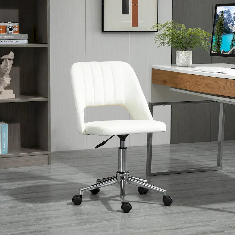 Chaise de bureau pivotante sans accoudoirs en velours rose/bleu/gris/blanc avec dossier mi-hauteur, hauteur réglable et ouverture dorsale respirante, pour 1 personne
