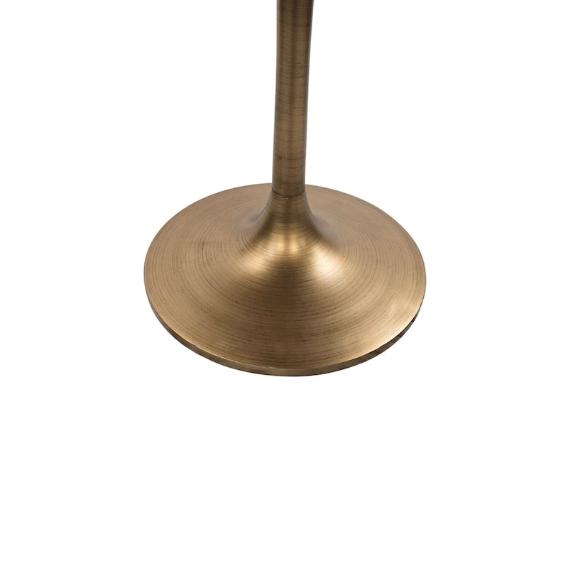 Table à manger ronde 40" en bois de manguier, coloris Orme/Doré antique ou Orme/Noir, avec pied tulipe en aluminium moulé, pour 4 personnes