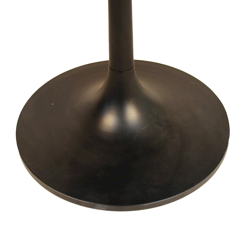 Table à manger ronde 40" en bois de manguier, coloris Orme/Doré antique ou Orme/Noir, avec pied tulipe en aluminium moulé, pour 4 personnes