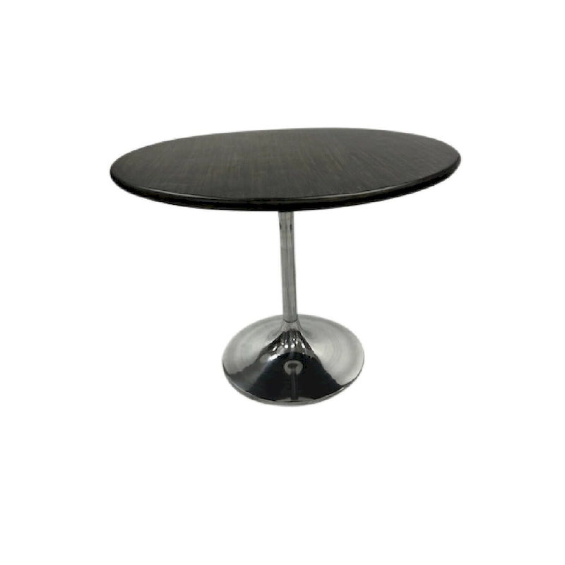Table à manger ronde 40" en bois de manguier, coloris Orme/Doré antique ou Orme/Noir, avec pied tulipe en aluminium moulé, pour 4 personnes