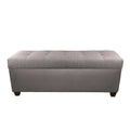Banc de rangement capitonné en lin avec couvercle hydraulique et pieds en bois expresso, 1-2 places, 4 couleurs