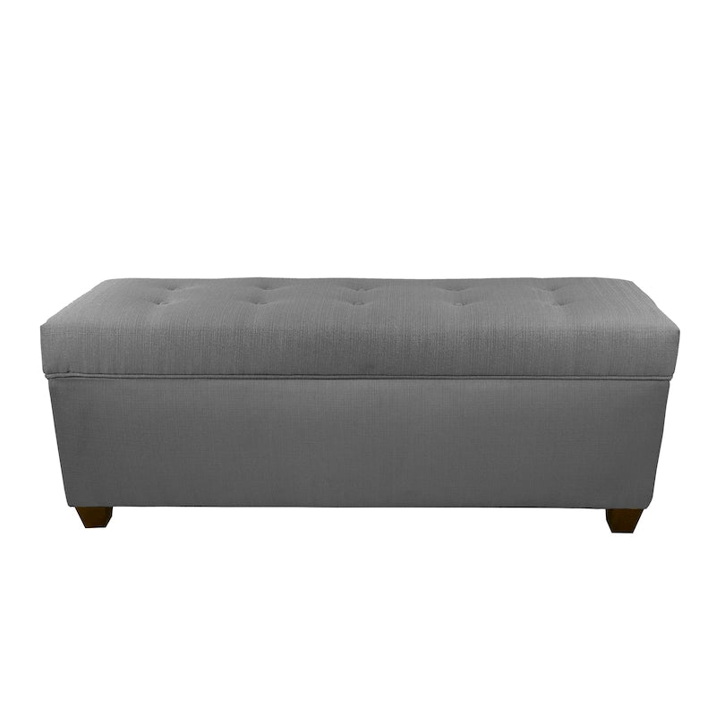 Banc de rangement capitonné en lin avec couvercle hydraulique et pieds en bois expresso, 1-2 places, 4 couleurs