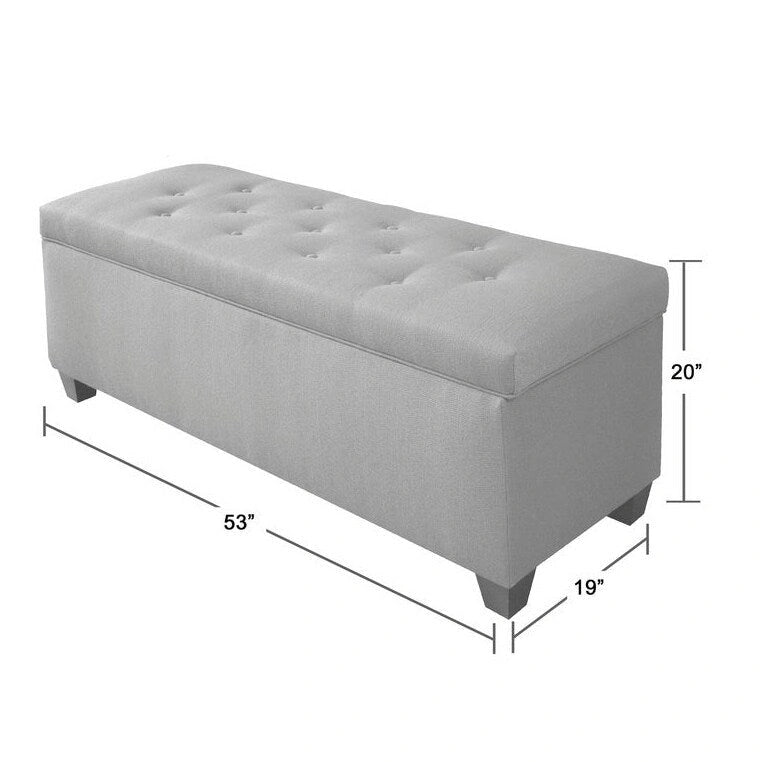 Banc de rangement capitonné en lin avec couvercle hydraulique et pieds en bois expresso, 1-2 places, 4 couleurs